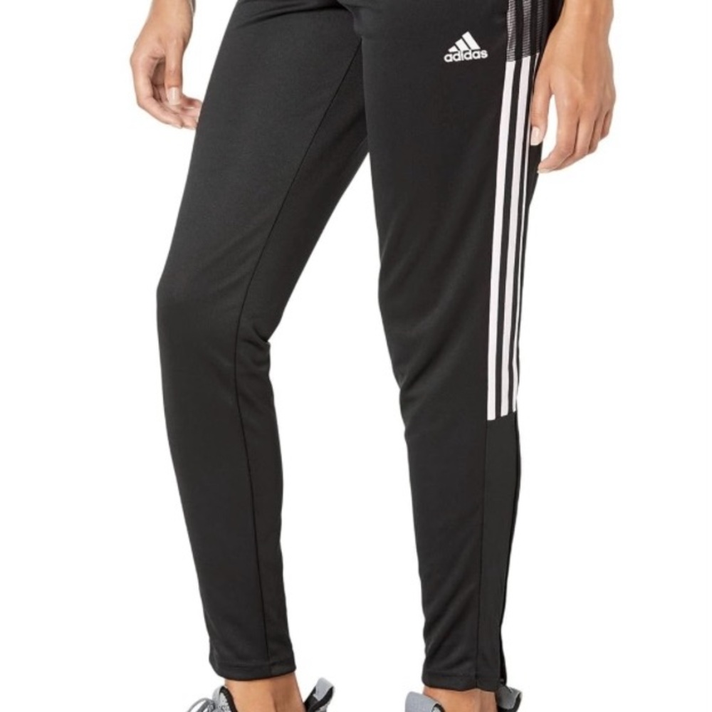 Adidas Tiro Black Joggers with White Accents